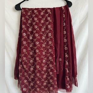 3 piece embroidered chiffon suit